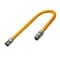 Flextron Gas Line Hose 5/8'' O.D.x18'' Len 1/2" FIPx3/4" MIP Fittings Yellow Coated Stainless Steel Flexible FTGC-YC12-18M - alternate 1